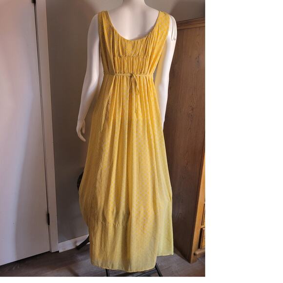EMMA & MICHELE Yellow Floral Maxi Dress Sz 10 Summer Beach Vacay Flowy Boho - Picture 6 of 11